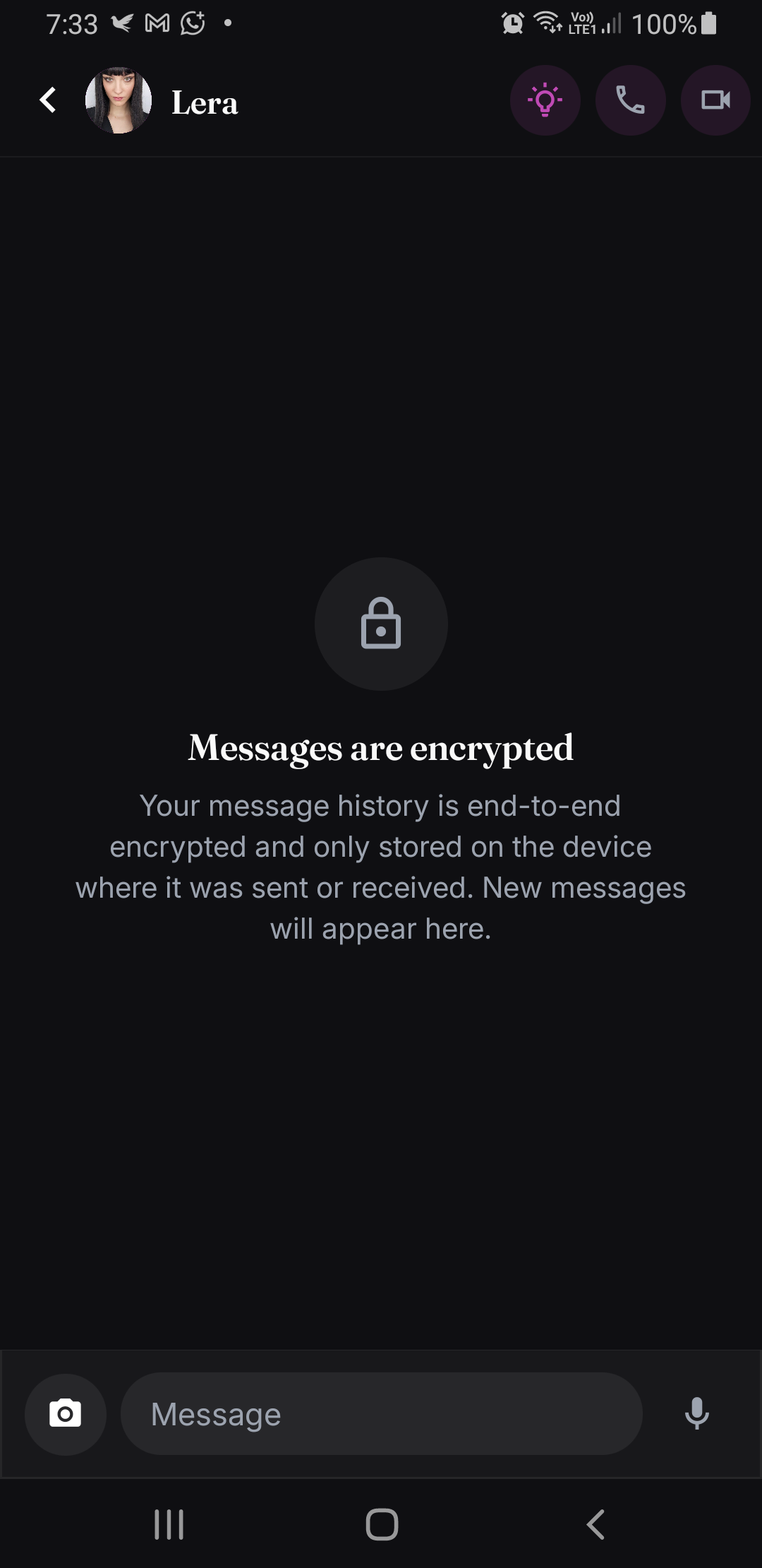 An end-to-end encrypted Serendipity conversation